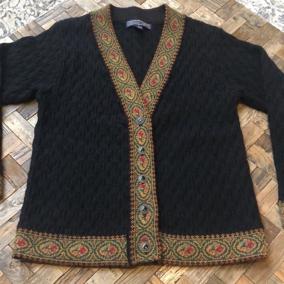 Herman Geist Vintage Cable Knit Wool Cardigan - Picture 3 of 13